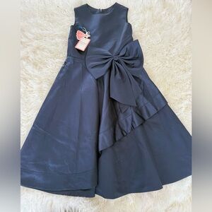 Angel Navy Circle Skirt with Large Bow Accent